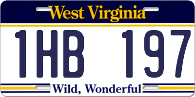 WV license plate 1HB197