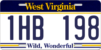 WV license plate 1HB198