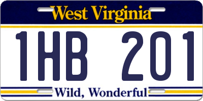 WV license plate 1HB201