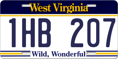 WV license plate 1HB207