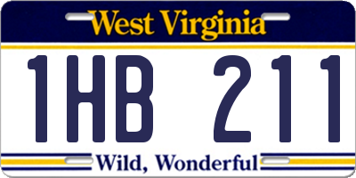 WV license plate 1HB211