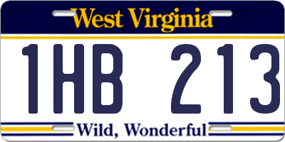 WV license plate 1HB213