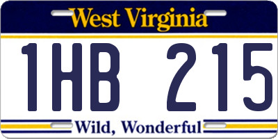 WV license plate 1HB215
