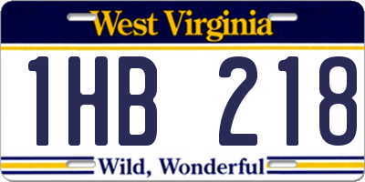WV license plate 1HB218