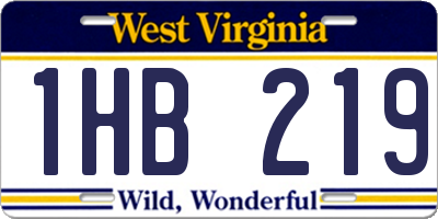 WV license plate 1HB219