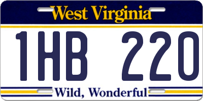 WV license plate 1HB220