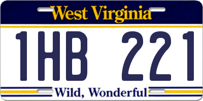 WV license plate 1HB221
