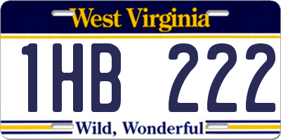 WV license plate 1HB222