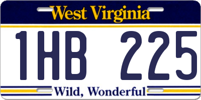 WV license plate 1HB225