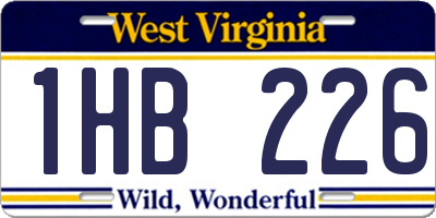WV license plate 1HB226