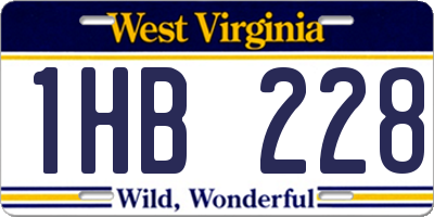 WV license plate 1HB228