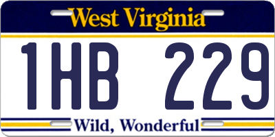 WV license plate 1HB229