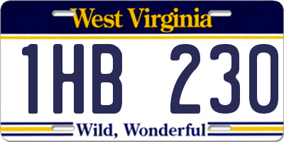 WV license plate 1HB230
