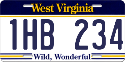WV license plate 1HB234