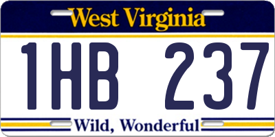 WV license plate 1HB237