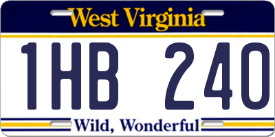 WV license plate 1HB240