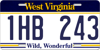 WV license plate 1HB243