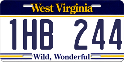 WV license plate 1HB244
