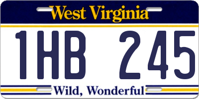 WV license plate 1HB245