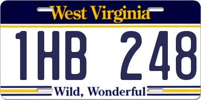 WV license plate 1HB248