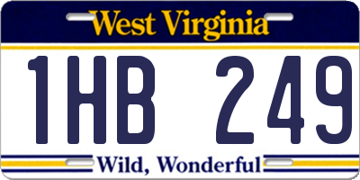 WV license plate 1HB249