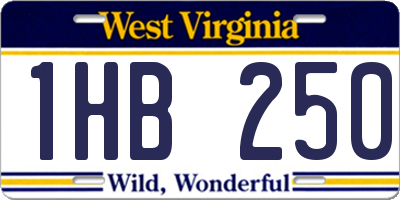 WV license plate 1HB250