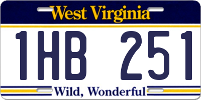 WV license plate 1HB251