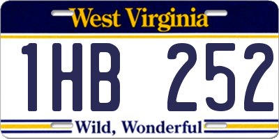 WV license plate 1HB252