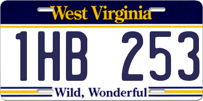 WV license plate 1HB253