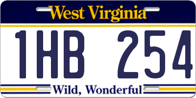 WV license plate 1HB254