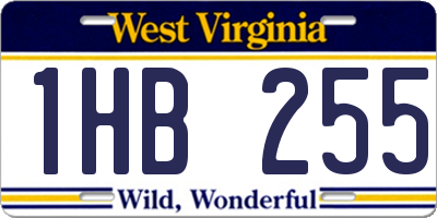 WV license plate 1HB255
