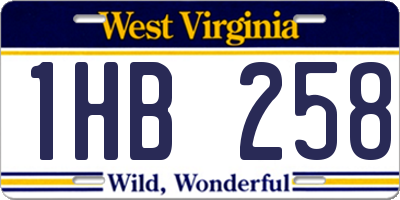 WV license plate 1HB258