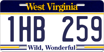 WV license plate 1HB259