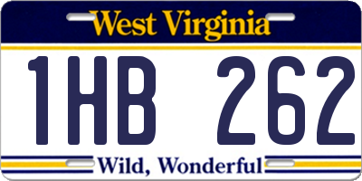 WV license plate 1HB262