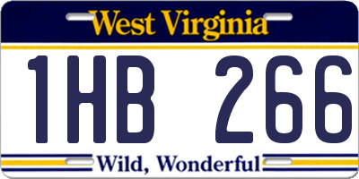 WV license plate 1HB266