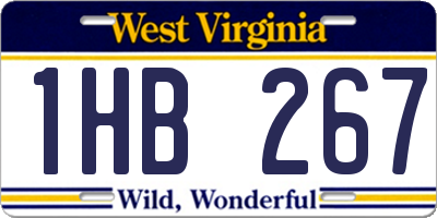 WV license plate 1HB267