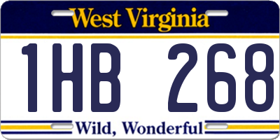 WV license plate 1HB268