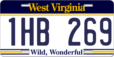 WV license plate 1HB269
