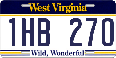 WV license plate 1HB270