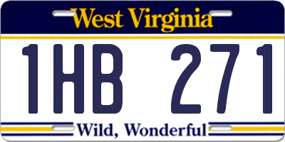WV license plate 1HB271