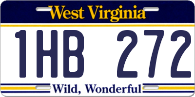 WV license plate 1HB272
