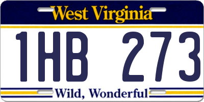 WV license plate 1HB273