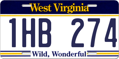 WV license plate 1HB274
