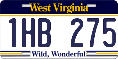 WV license plate 1HB275