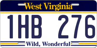 WV license plate 1HB276
