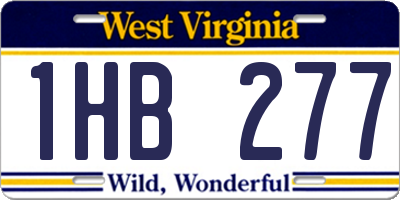 WV license plate 1HB277
