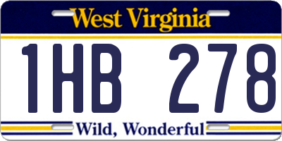 WV license plate 1HB278