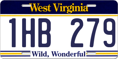 WV license plate 1HB279