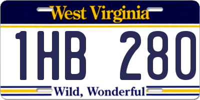 WV license plate 1HB280