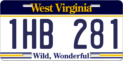 WV license plate 1HB281